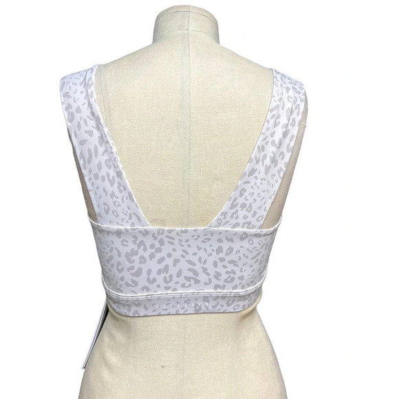 Allfenix Sports Bra Activewear Cheetah Leopard Animal Print White Gray Size XS - Picture 7 of 12